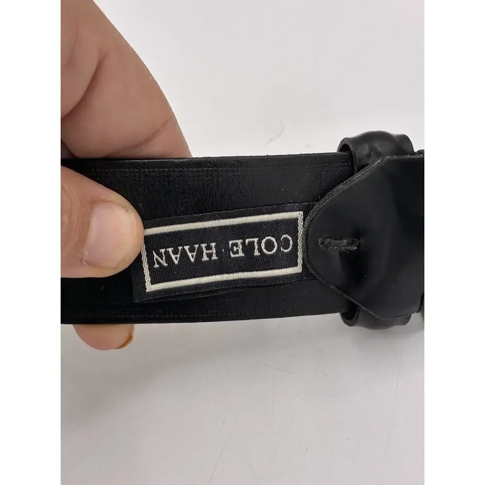 Cole Haan Men’s Black Leather Belt Size 40 Classic Dress Belt Preowned